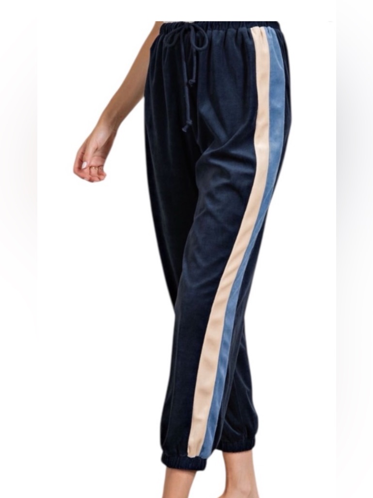 Nwt Blue Colorblock Jogger Pants Size Medium | Athleisure Lounge Track Pants